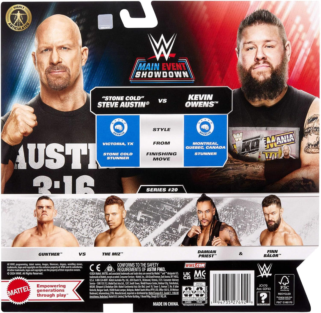 Mattel WWE Main Event Championship Showdown - Juego de 2 figuras de...