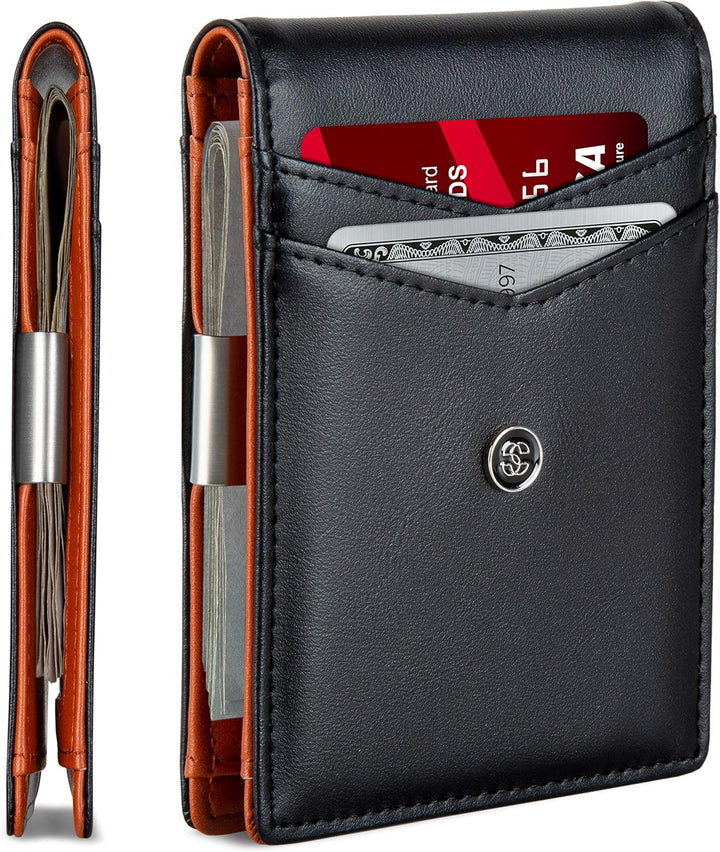 Suavell Billeteras delgadas para hombres. Cartera plegable minimali...