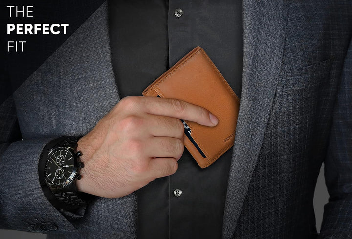 SERMAN BRANDS \u2013 Carteras para hombre, delgadas, de cuero, con...