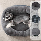 Cama para perros pequeños para perros pequeños, camas para gatos de interior, lavable, cama ortopédica para perros, cama cálida suave y calmante para cachorros, cama duradera para mascotas con parte inferior antideslizante S (20 x 19 x 6 pulgadas)