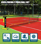 BAGAIL Portátil Set de Red de Pickleball, 22 FT Tamaño reglamentario de red de pickleball con recogedor de pelotas, 4 pelotas y bolsa de transporte, montaje fácil para exterior interior en la entrada
