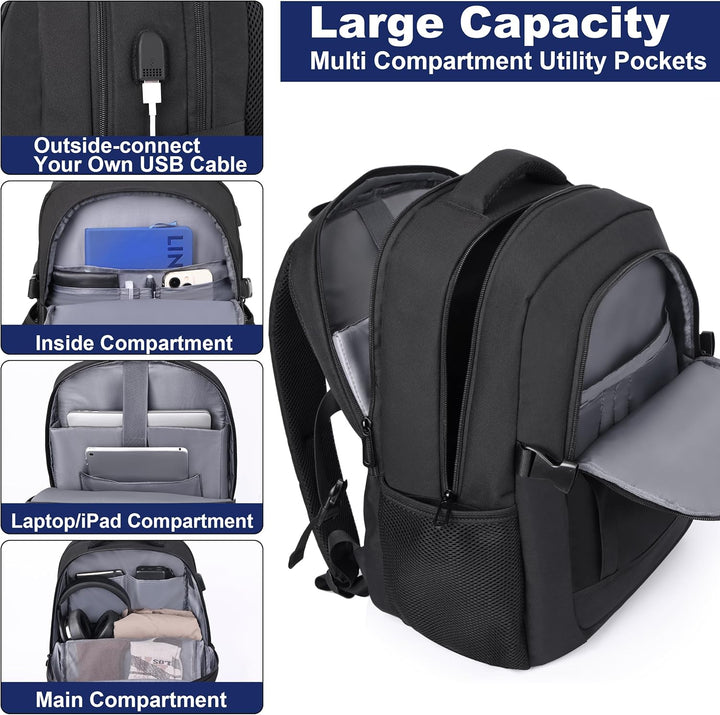 DEYACE Mochila para laptop de 17 pulgadas, bolsa grande para comput...
