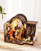 Rowood Kit de casa en miniatura para estudio mágico, kit de casa de muñecas en miniatura para adultos, kits de manualidades de mago para mujeres con LED, regalo de cumpleaños de Navidad para adultos (estudio mágico)