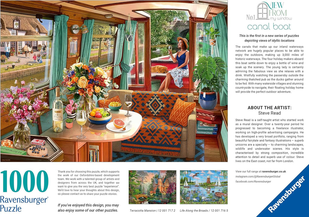 Ravensburger Canal Boat - Rompecabezas de 1000 piezas para adultos