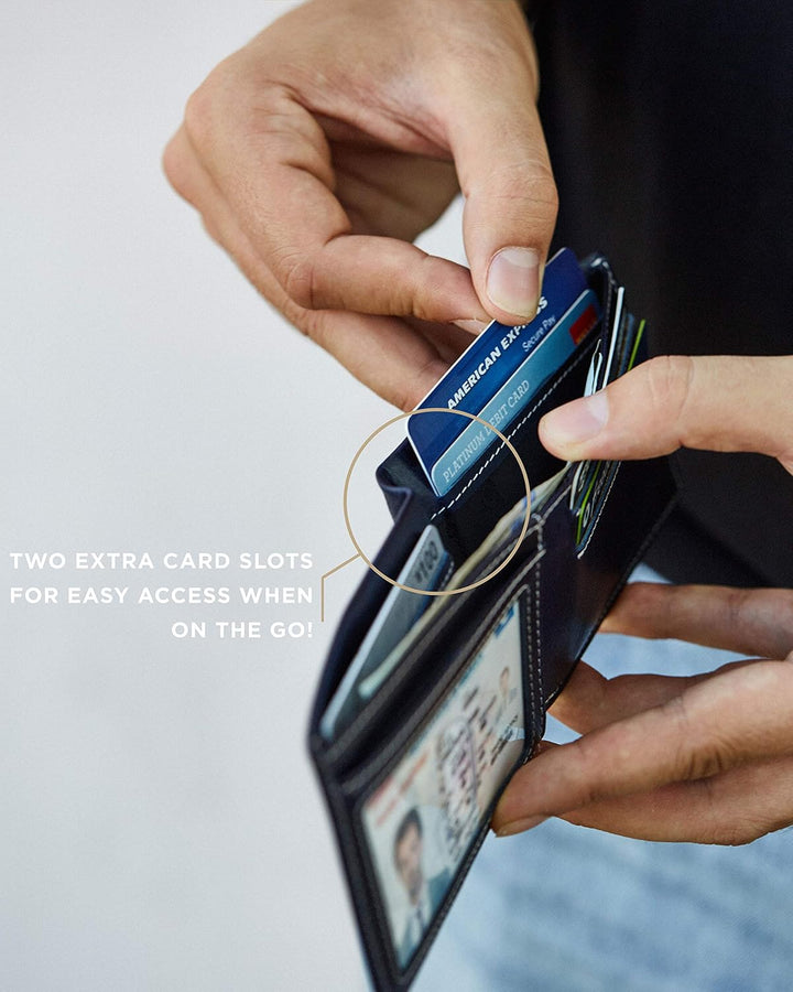 SERMAN BRANDS Mens Slim Bifold Wallet RFID Blocking Minimalist Fron...