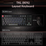 Keychron Teclado mecánico con cable C3 HE TKL (80% de diseño), inte...