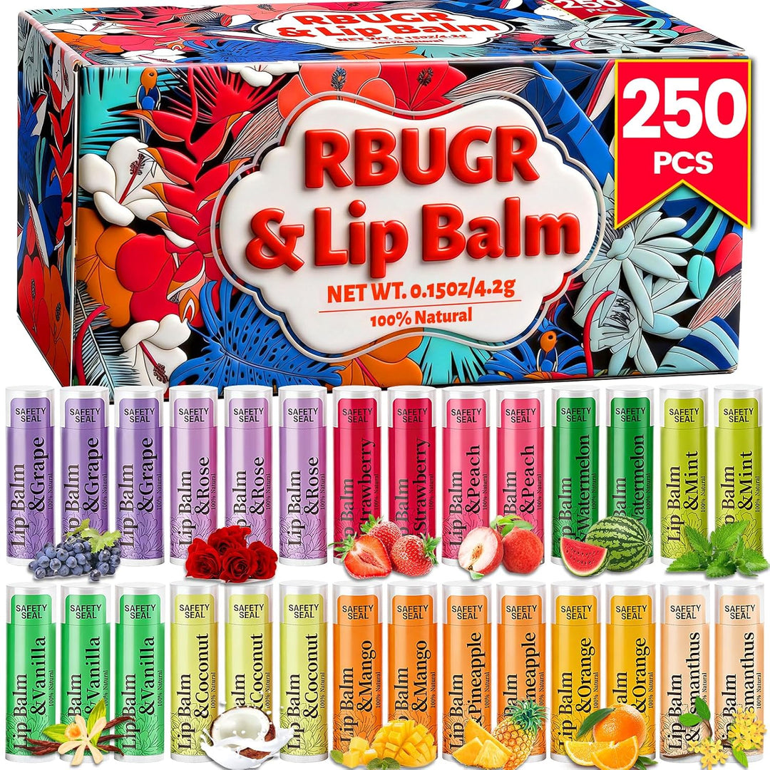 RBUGR 250 Piezas Bálsamo Labial a Granel, 12 Bálsamos Labiales Natu...