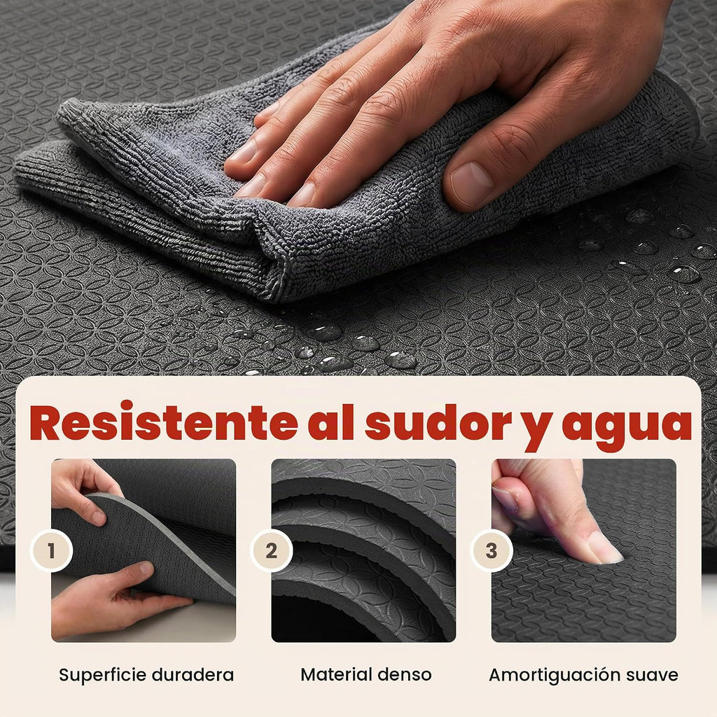 Colchoneta de Yoga Grande, 6' x 4' / 6' x 3' x 6 mm / 8 mm / 12 mm de espesor para entrenamiento