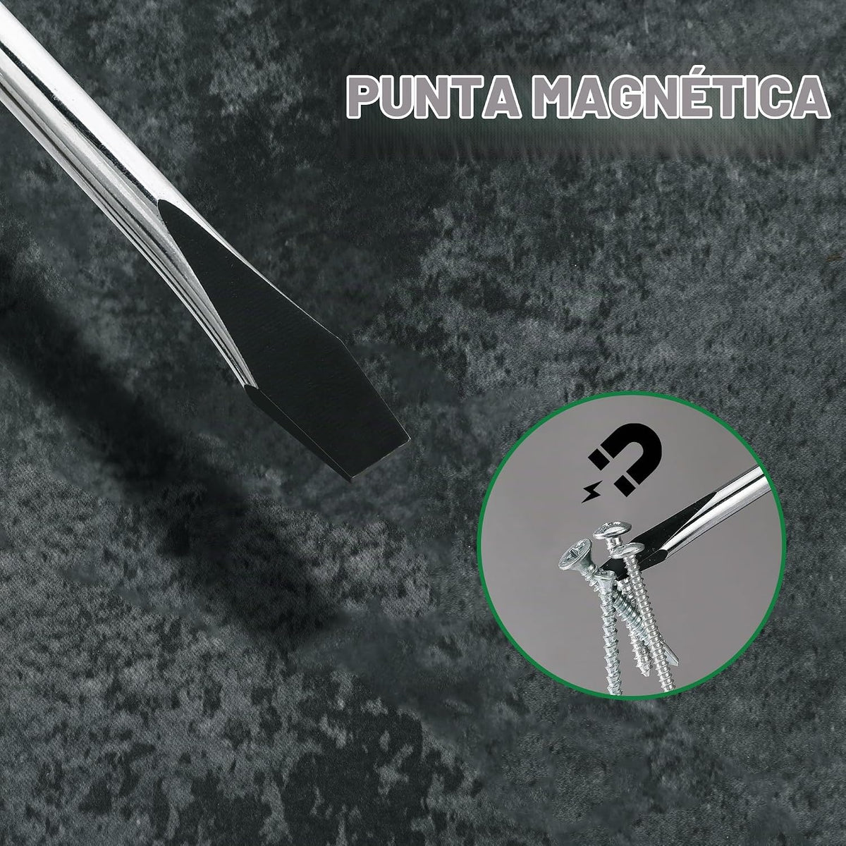 Juego de 6 destornilladores magnéticos SK, 3 planos y 3 Phillips