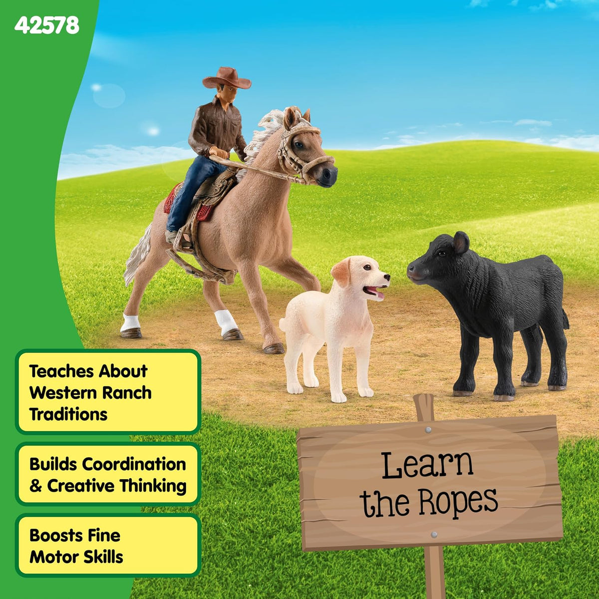Schleich Farm World - 6 aventuras de equitación occidental - Niños a partir