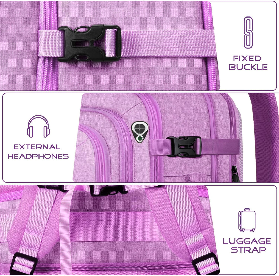 Fxcelets Mochila de viaje para mujer, mochila de transporte expansi...