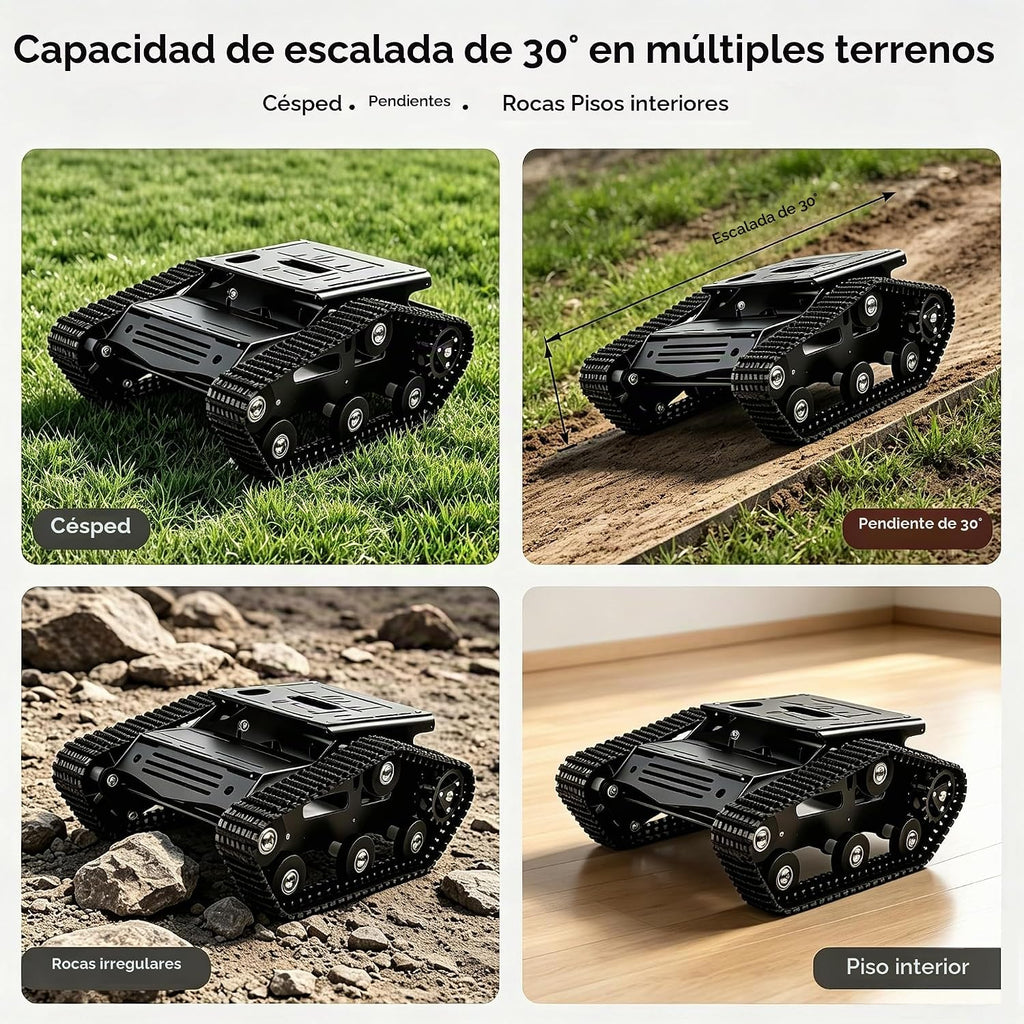 Kit de chasis de tanque robótico metálico con motor DC para Arduino Raspberry Pi DIY
