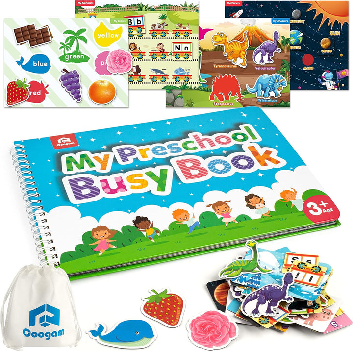 Coogam Libro de Actividades Magnético para Preescolar, 9 Pegatinas...