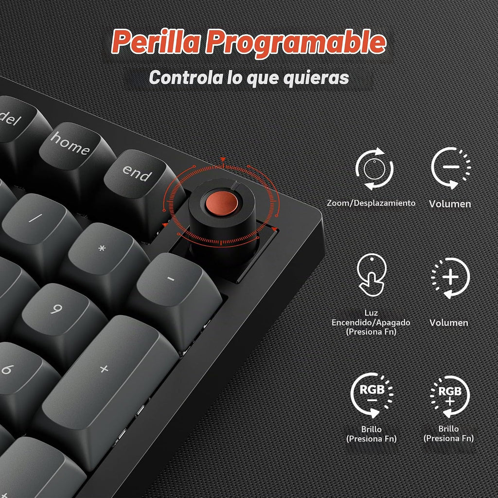 Keychron V5 8K 96% teclado mecánico con cable, frecuencia de sondeo de 8000 Hz QMK teclado programable intercambiable en caliente con Numpad y perilla, retroiluminación RGB, ergonómico para Mac