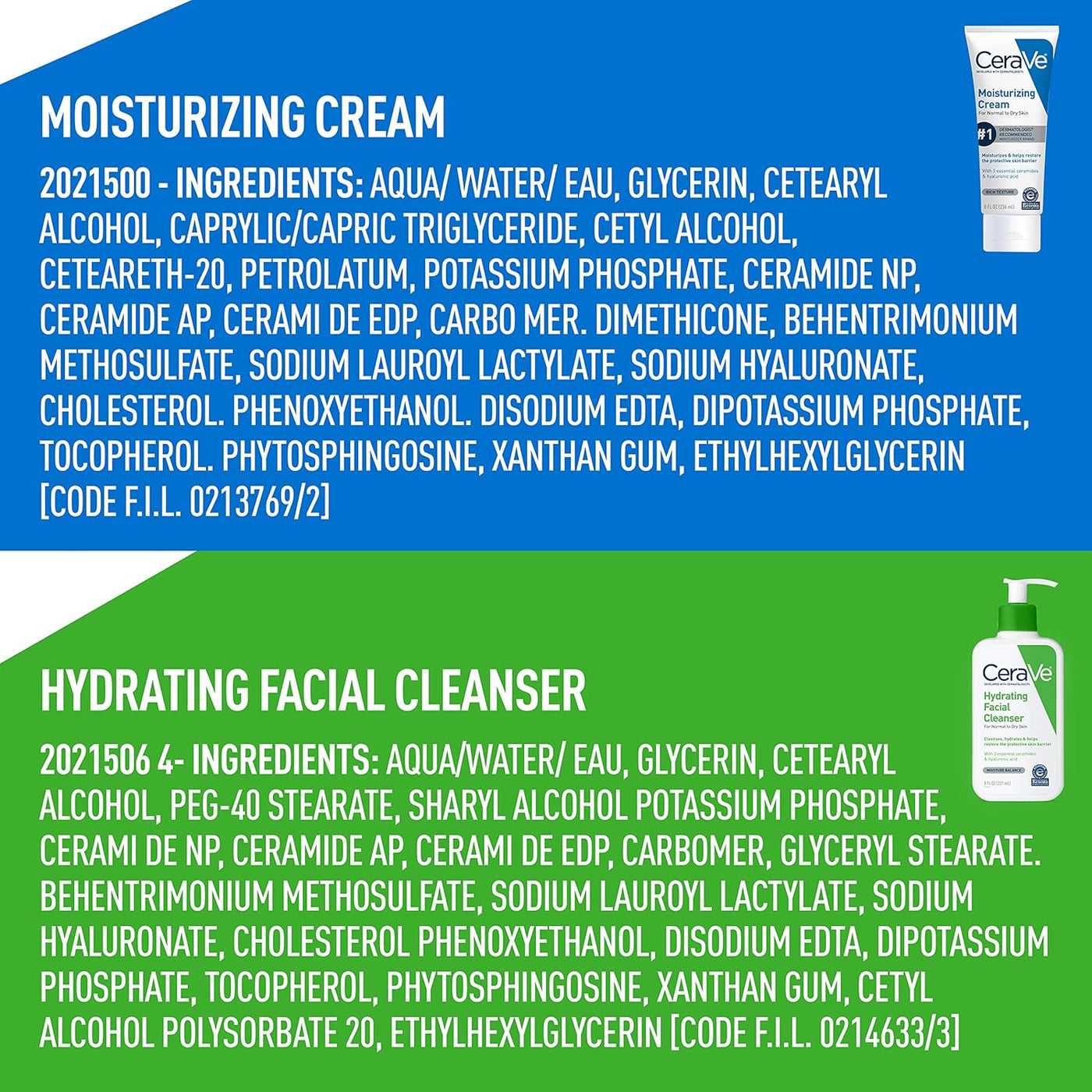 CeraVe Set hidratante para el cuidado de la piel, crema hidratante...