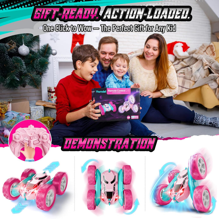 Hamdol Auto RC rosa para niñas de 6 años en adelante, vehículo de c...