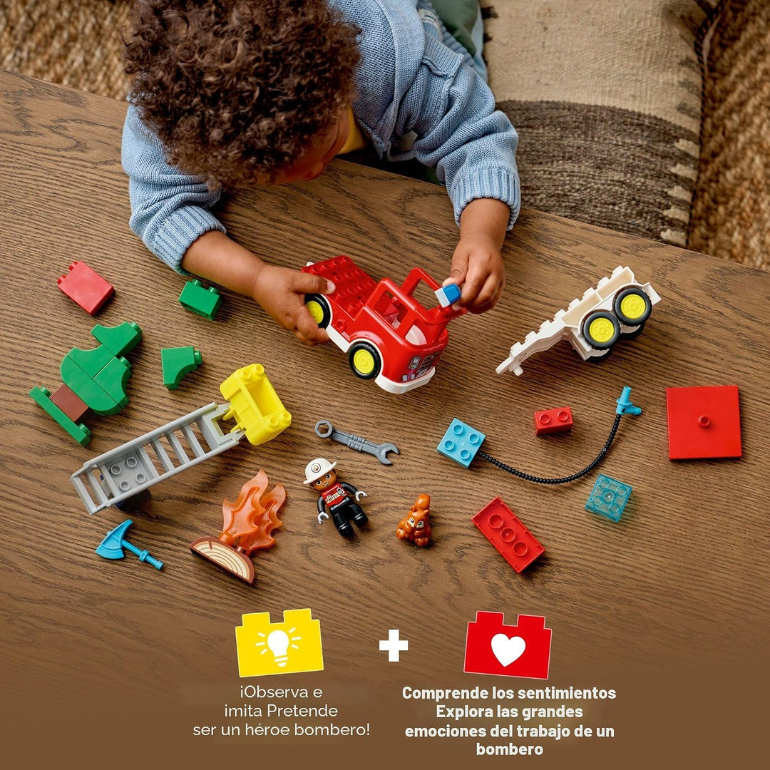 LEGO DUPLO Town Camión de bomberos con manguera y juguete de constr...