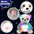 Cuteoy Oso Panda de peluche con luces LED y música