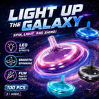 Tops giratorios LED intermitentes para niños, recuerdos de fiesta a granel y premios de aula (Galaxy - 100 piezas)