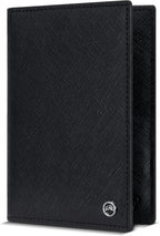 2 Portapasaportes - Esenciales de viaje, billetera con bloqueo RFID, organizador de tarjetas de crédito, accesorio de cobertura delgada para hombres y mujeres, Negro, Talla única