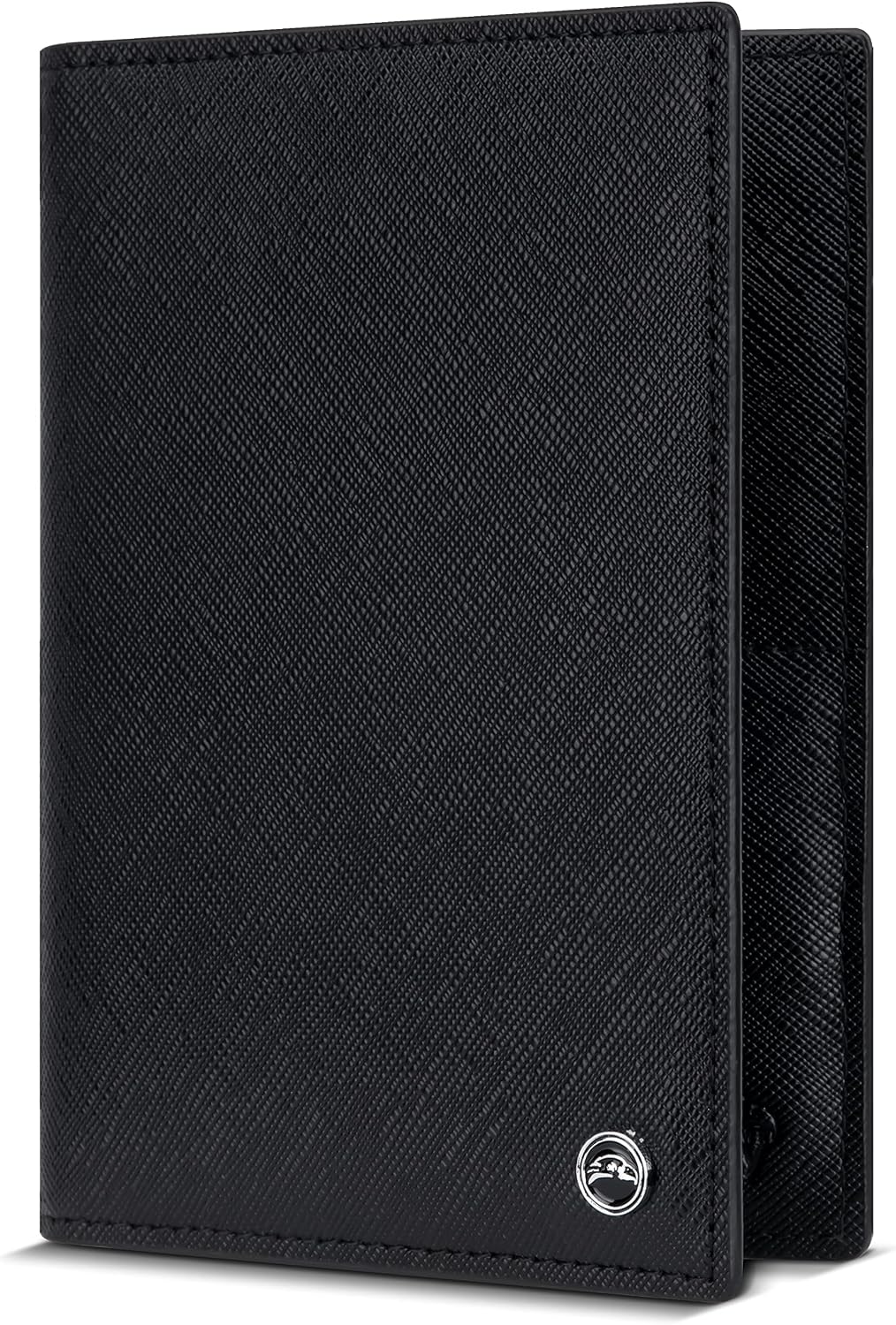 2 Portapasaportes - Esenciales de viaje, billetera con bloqueo RFID, organizador de tarjetas de crédito, accesorio de cobertura delgada para hombres y mujeres, Negro, Talla única