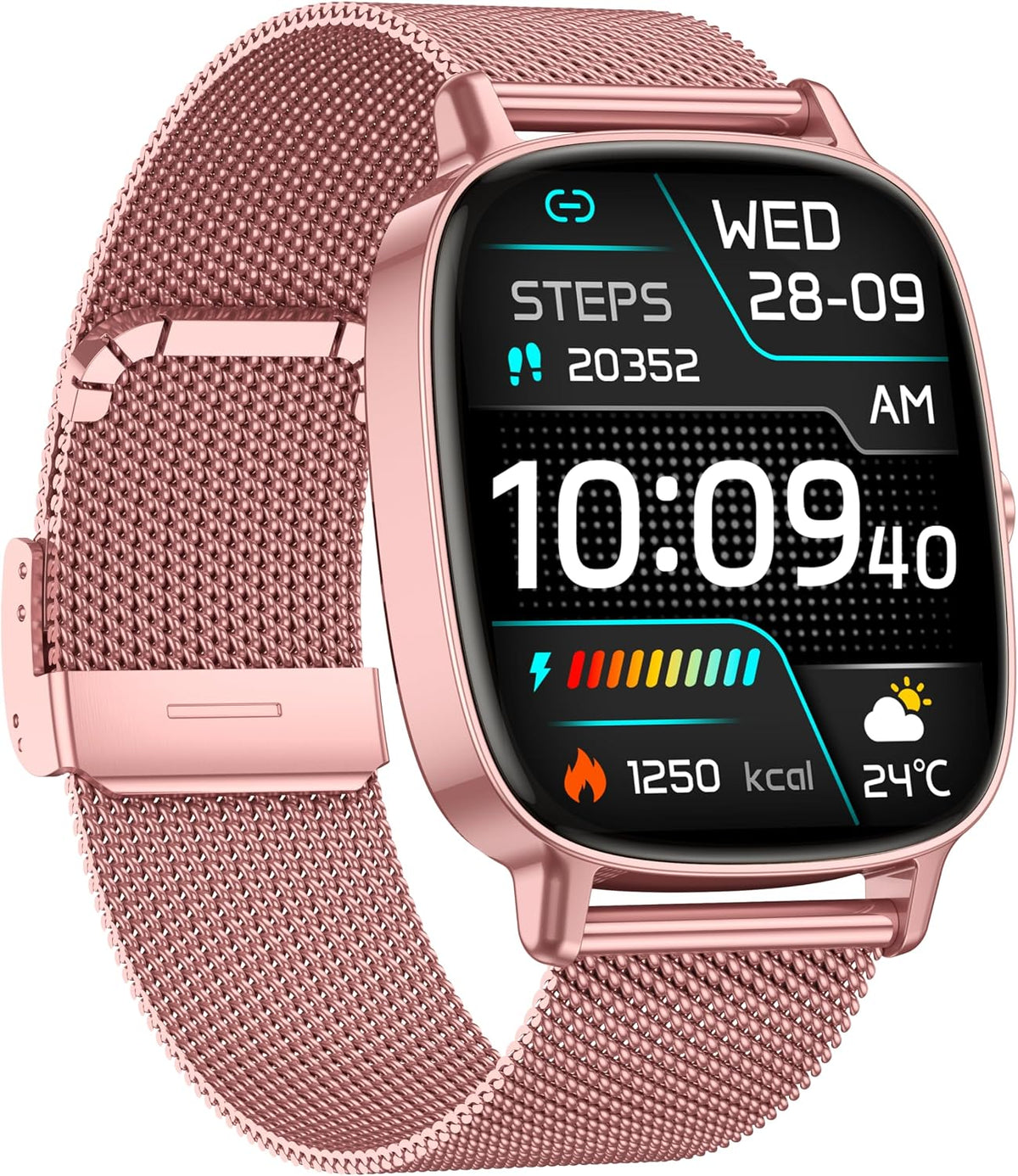 Reloj inteligente para mujer, contestar/hacer llamadas, pantalla ultra clara de 1.85 pulgadas con monitor de frecuencia cardíaca, sueño, SpO2, reloj inteligente para iPhone/Samsung/Android, más de 120