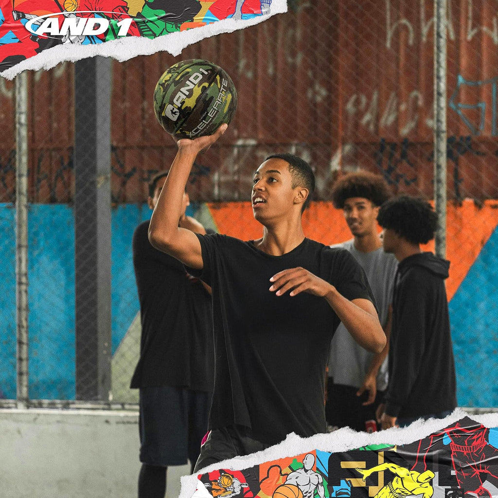 AND1 Xcelerate - Balón de baloncesto de goma, tamaño reglamentario oficial