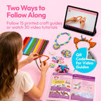 JOVA Klever Kits - Suministros para artes y manualidades, más de 2000 piezas de joyería de estudio en caja de manualidades, kit de fabricación de pulseras con temática de princesa