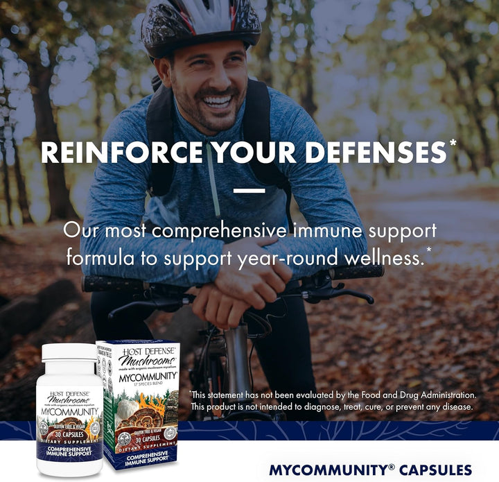 Host Defense MyCommunity Cápsulas - Suplemento de Hongos Mezcla de...