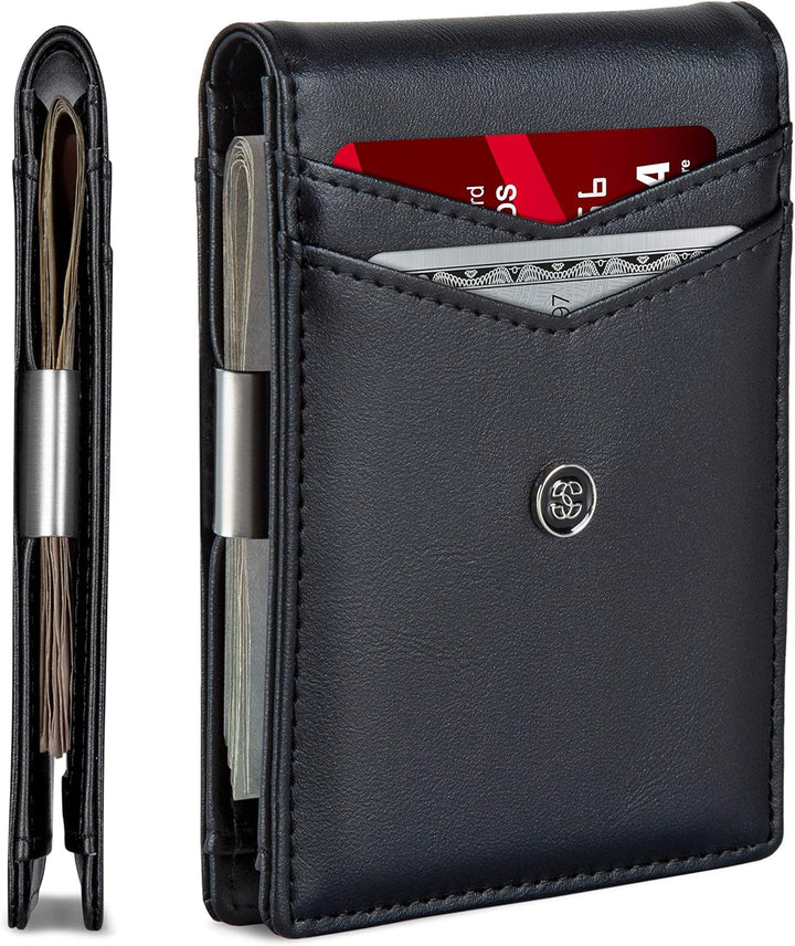 Suavell Billeteras delgadas para hombres. Cartera plegable minimali...