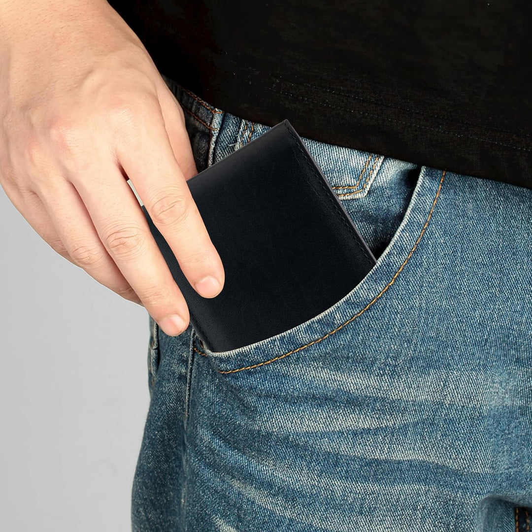 baotuiok Billetera de cuero para hombre, con bloqueo RFID, cartera...