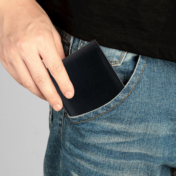 baotuiok Billetera de cuero para hombre, con bloqueo RFID, cartera...