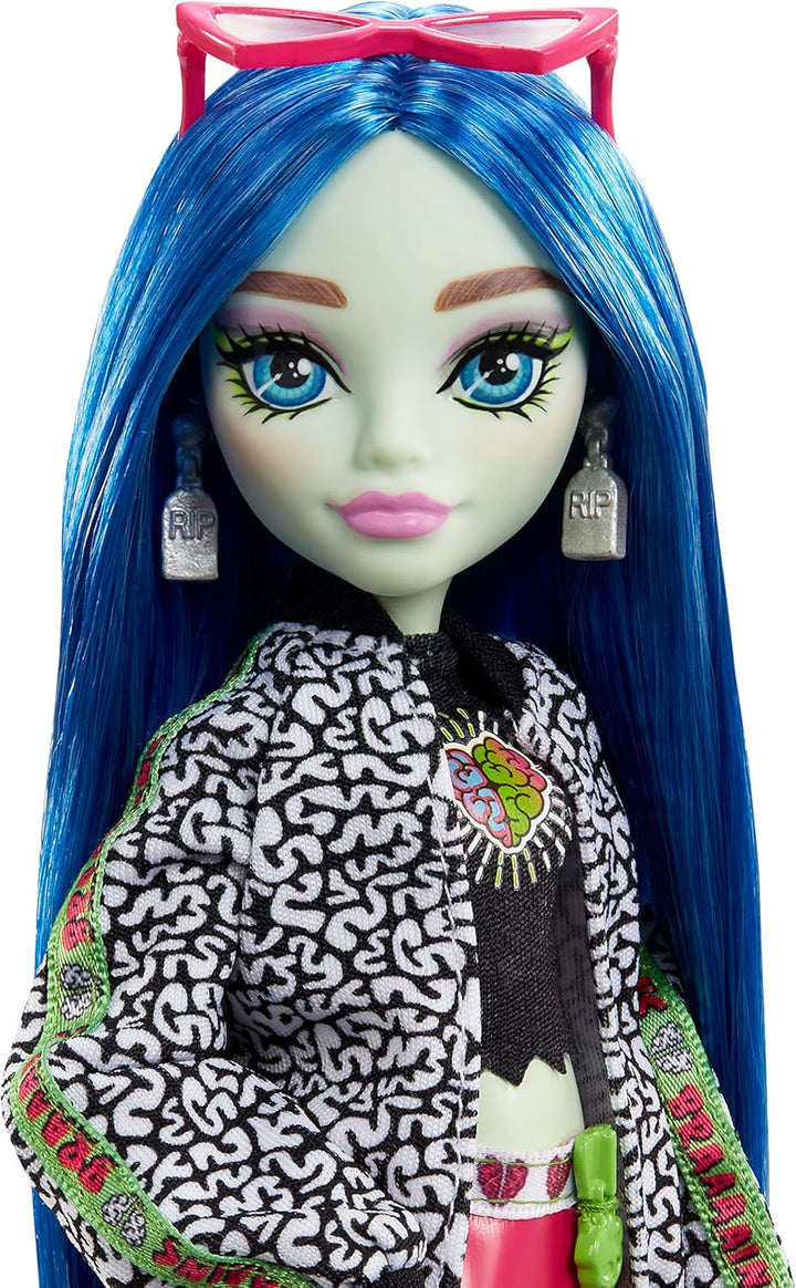 Monster High Ghoulia Yelps - Muñeca posable (10.3 pulgadas) con pel...