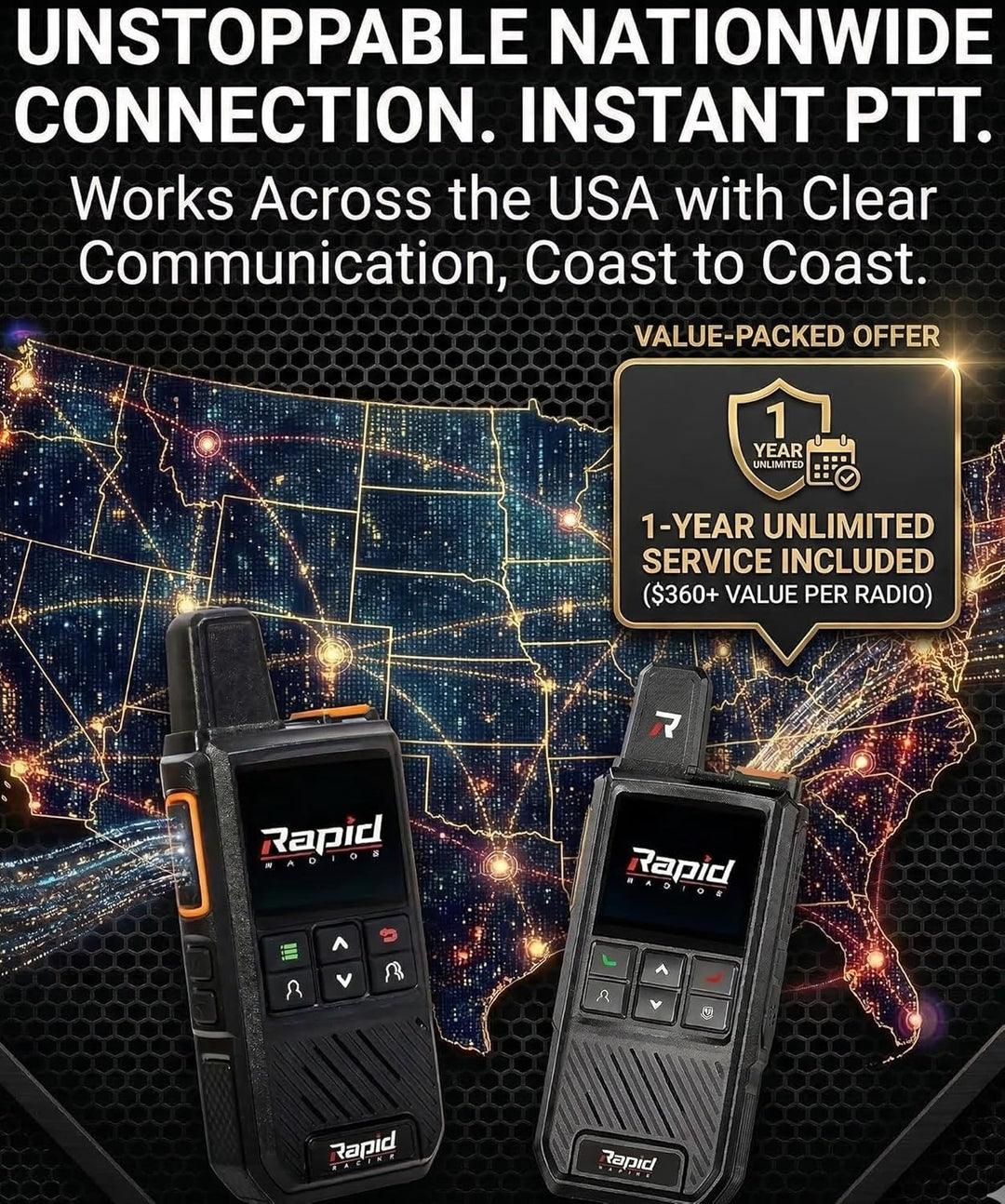 Rapid Radios Nationwide LTE Walkie-Talkie - Radio bidireccional - J...
