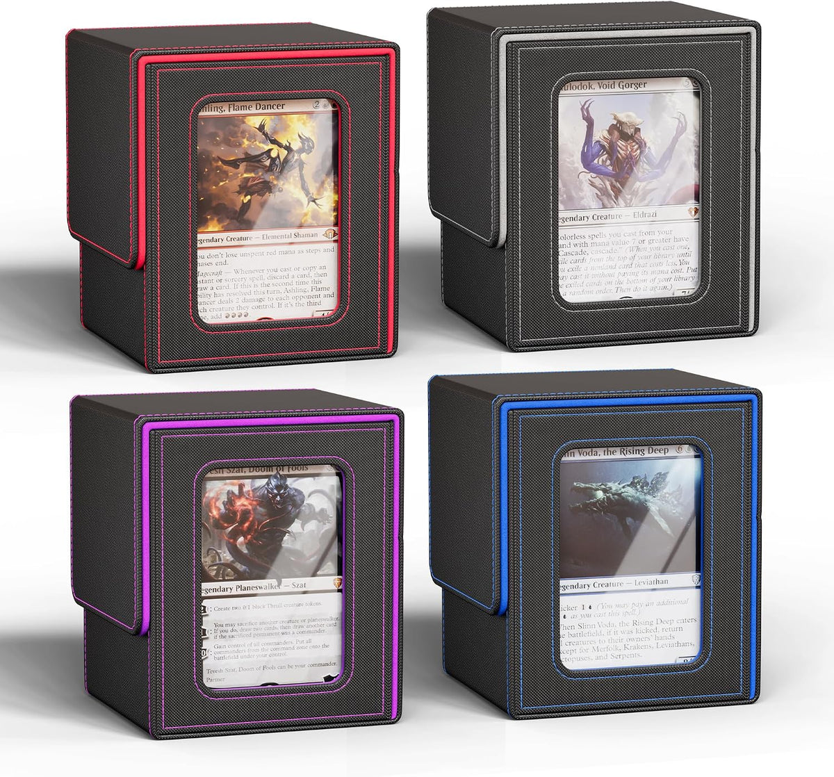 UAONO Caja de cartas para MTG Commander, se adapta a 100 tarjetas de doble