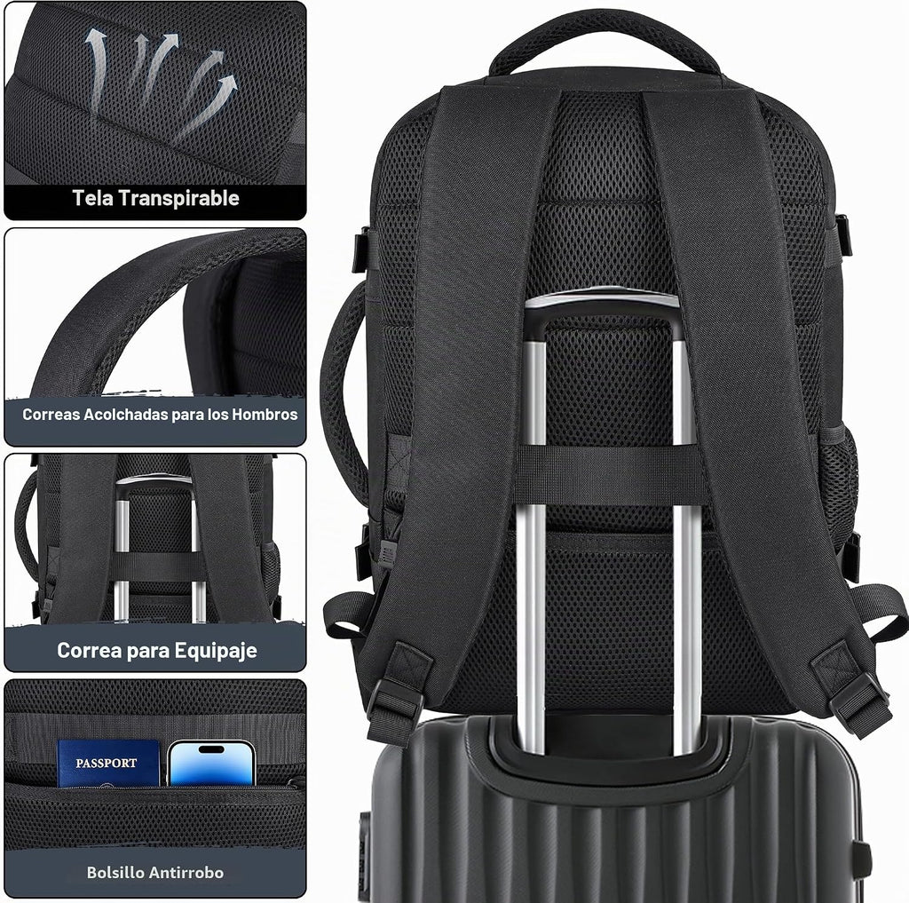 Mochila de artículo personal aprobada por TSA para cabina de avioneta: bolso para portátil de cabina de cabina de viaje
