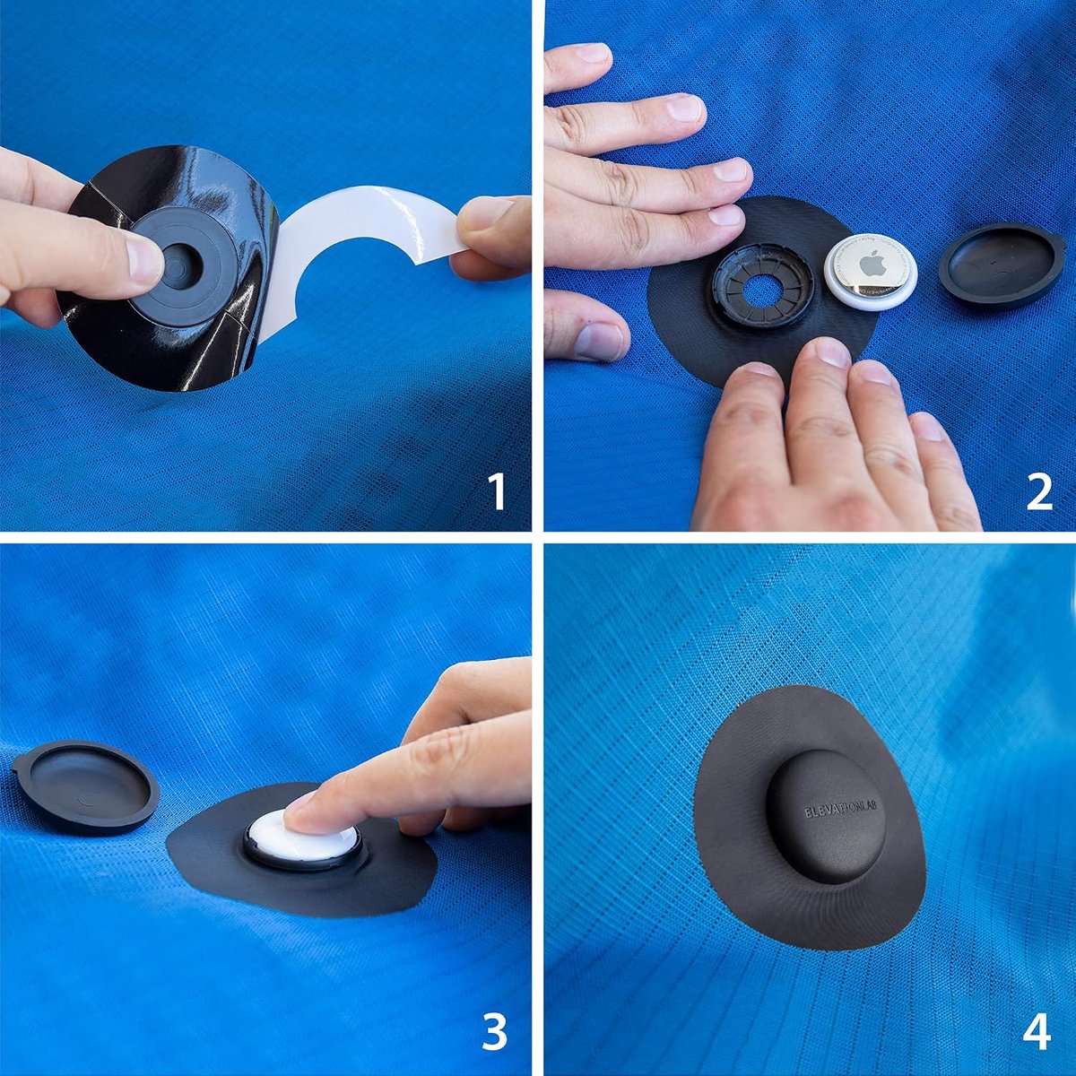 Soporte de tela AirTag Elevation Lab: flexible y seguro (paquete de 4)