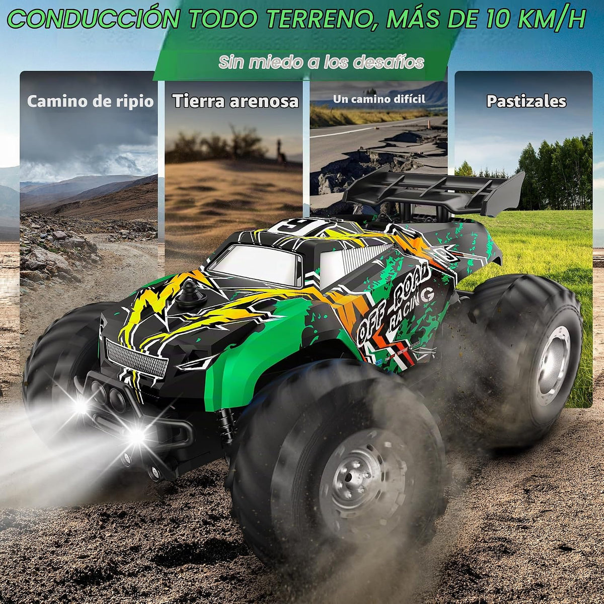 Coche de control remoto resistente todo terreno RC camión para