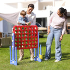 SDADI - Juego Jumbo de 4 en fila, juego gigante de 4 a puntuación con altura ajustable (0.76-1.07 m) para niños y adultos, juego de conexión para interiores y exteriores con deslizador de liberación