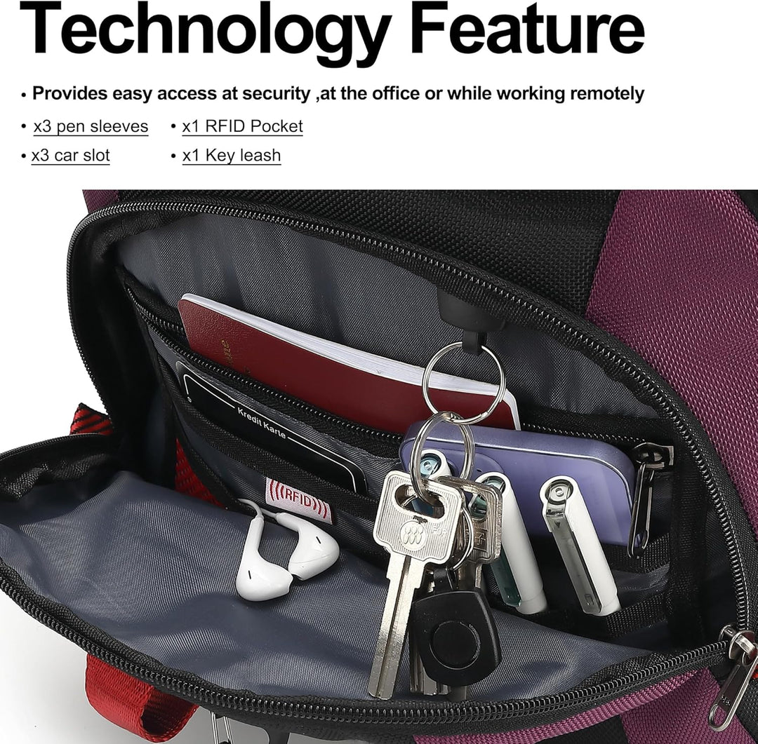 Mochila para laptop Boavan para hombre (Negro, 15.6 pulgadas), Negr...