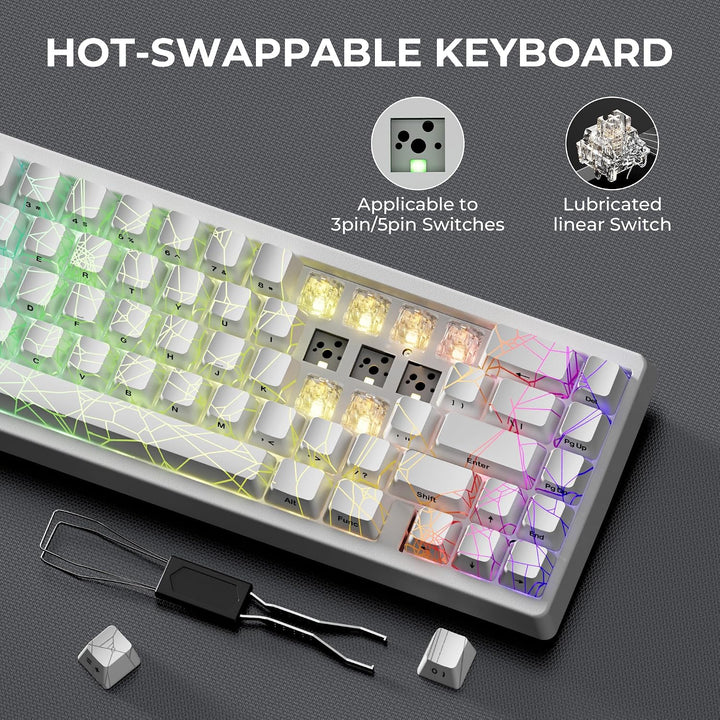 HITIME x XVX M67 Teclado inalámbrico 60% por ciento, teclado para j...