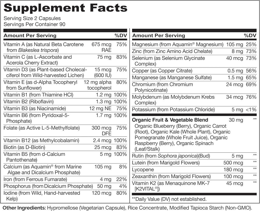 NATURELO Multivitaminas para Adolescentes Niñas/Niños, 180 Cápsula...