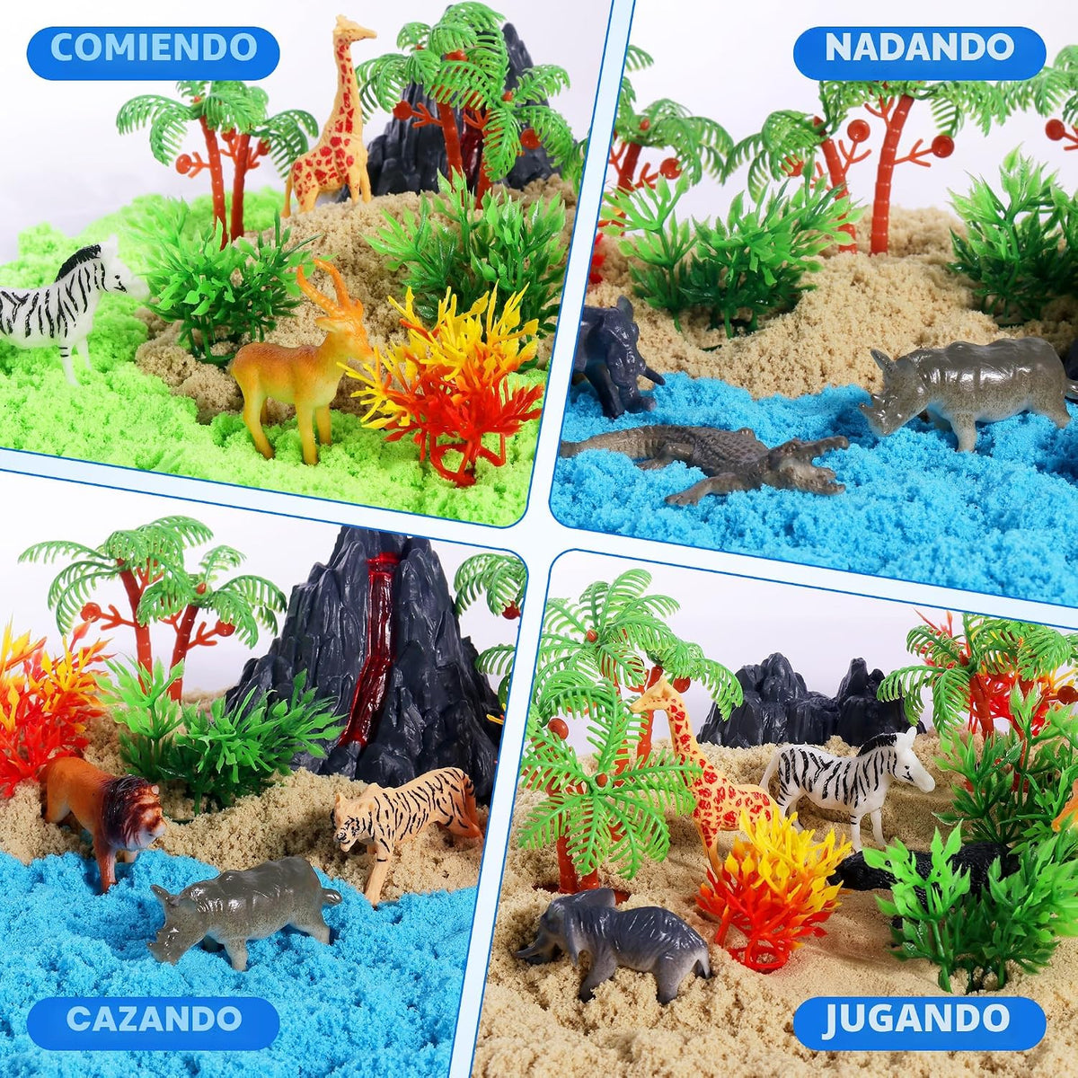 Billeeit Juguete de arena sensorial animal