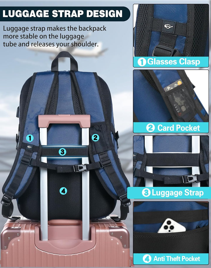ProEtrade Mochila de viaje extra grande para portátil, antirrobo, p...