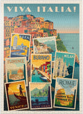 MyPuzzle Italy: Viva Italia! Collage, póster vintage, rompecabezas premium de 1000 piezas para adultos