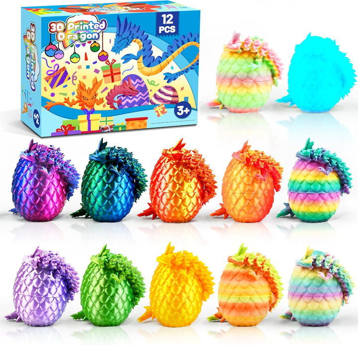 Cybermaker 12 huevos de dragón impresos en 3D con dragón