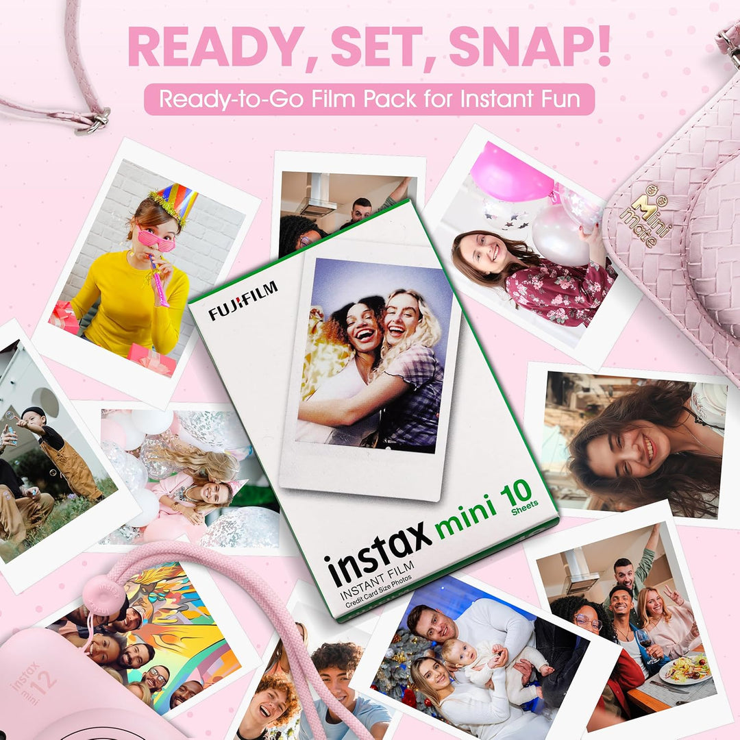 Fujifilm Cámara instantánea Instax Mini 12 color rosa flor + estuch...