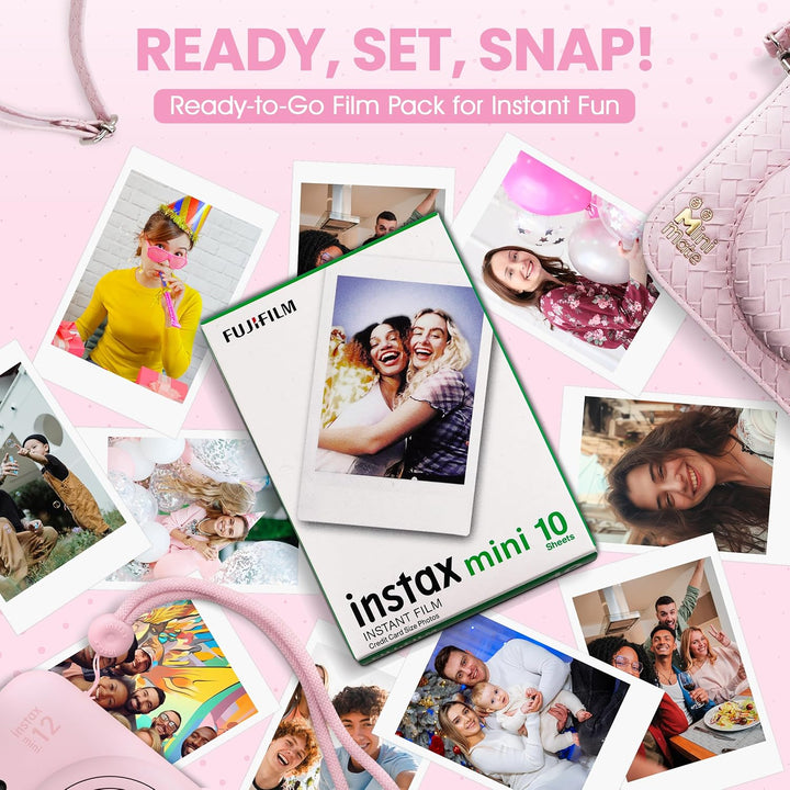 Fujifilm Cámara instantánea Instax Mini 12 color rosa flor + estuch...