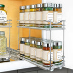 LYNK PROFESSIONAL® Organizador de especias extraíble para gabinetes, 4-3/8 pulgadas de ancho, estante de especias para armarios interiores, organizador de especias deslizante para gabinete, estante de