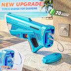 Pistola de agua eléctrica para adultos y niños, puerto de carga USB-C, pistola de chorro potente automática, ráfagas de disparo de alta potencia, pistola de agua automática de largo alcance